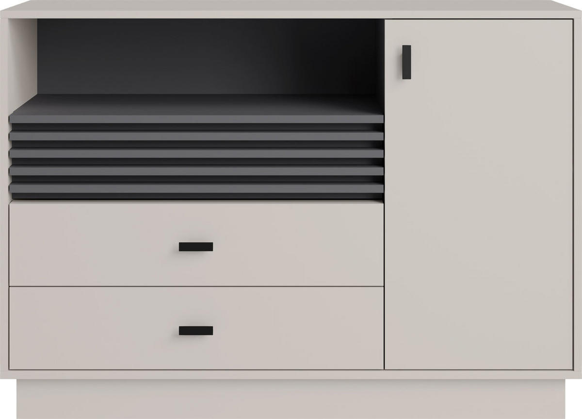 KOMMODE PUNTO 120/85/40cm mit 2 Schubladen 1 Türen Kaschmir - Kaschmir, Holzwerkstoff (120/85/40cm) - MASSENO