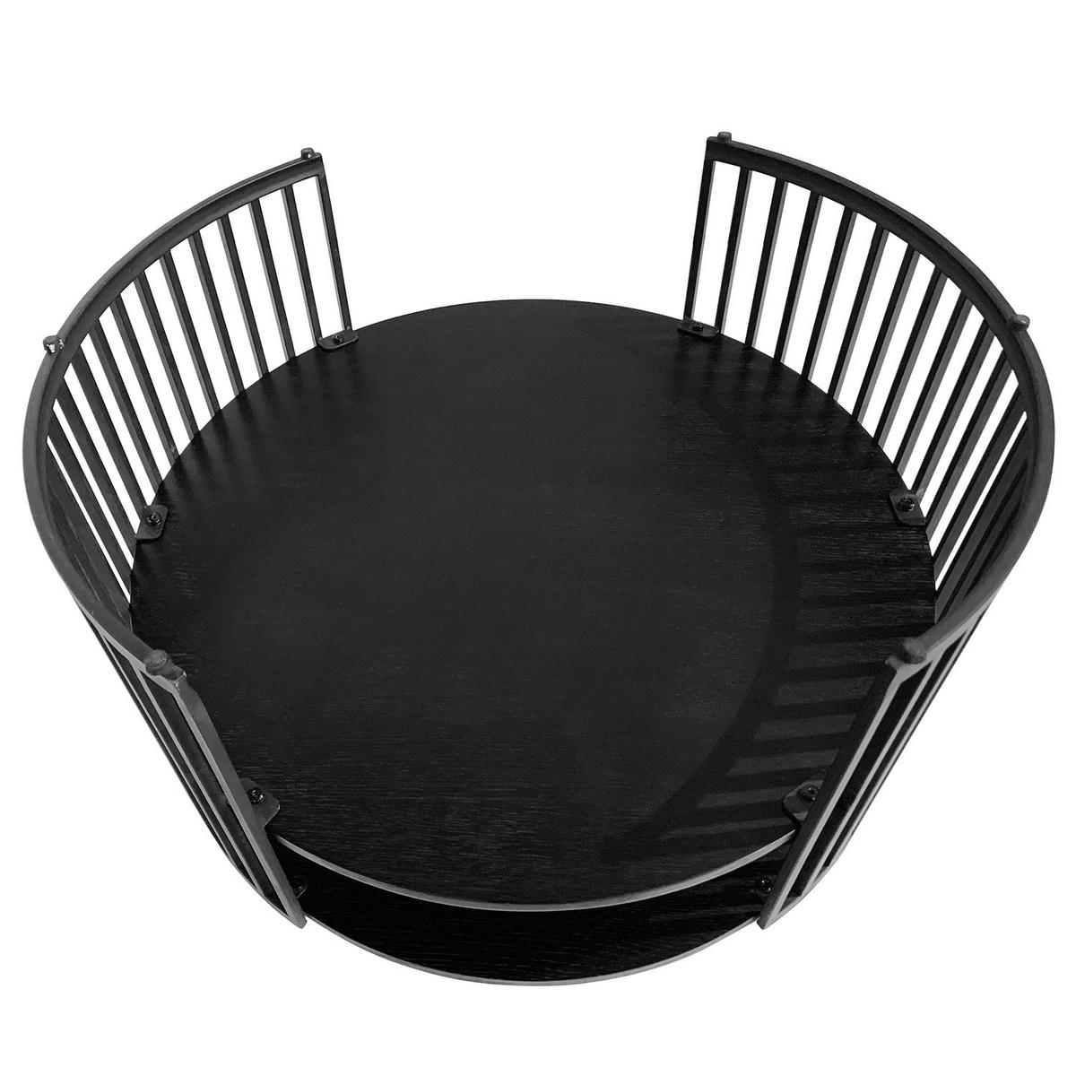 HOME24 Couchtisch Allumnu - Eichefarben/Schwarz, Holzwerkstoff/Metall (77/77/41cm) - home24