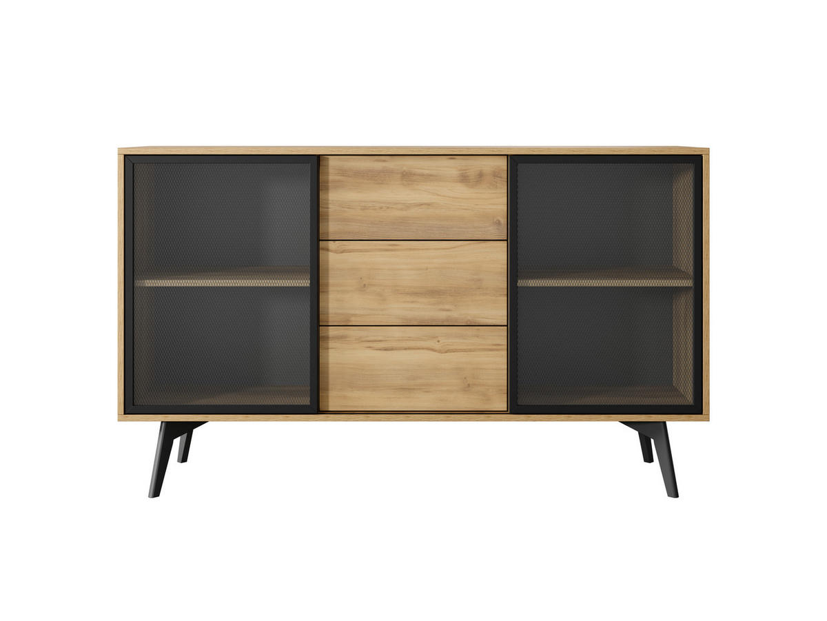 SIDEBOARD: goldene Barockeiche, 144 x 85 x 39 cm - Eichefarben, Holzwerkstoff (144/85/39cm) - 3XE LIVING