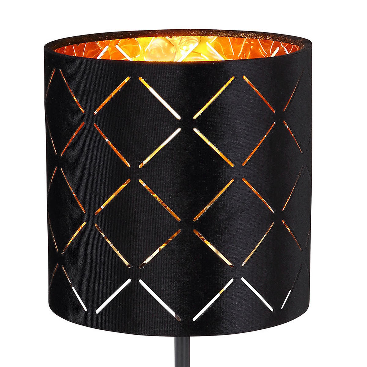 LED TISCHLEUCHTE SUNNA Samt Schwarz - Schwarz, Metall (15/15/35cm) - Globo Lighting