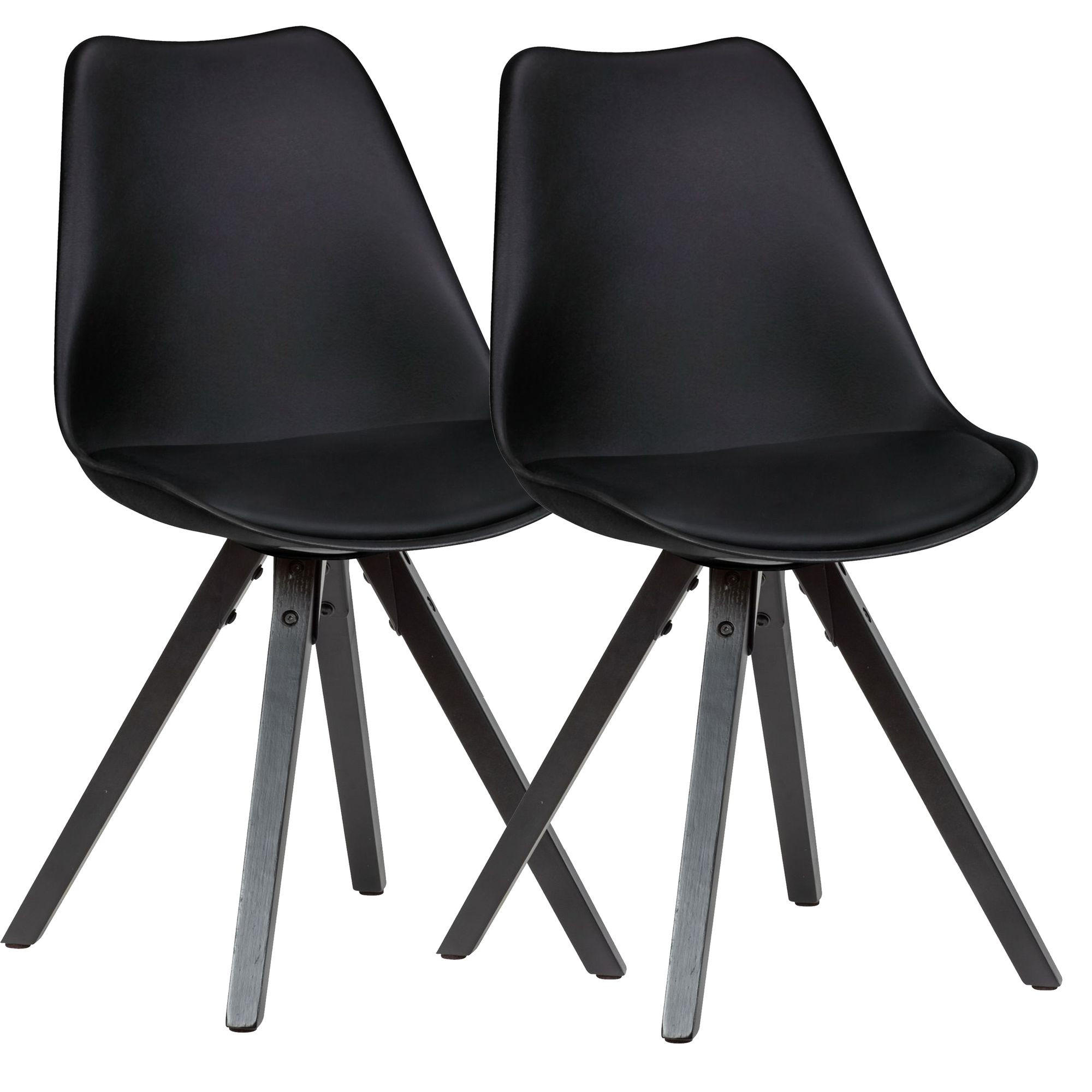 ESSZIMMERSTUHL Stoffbezug mit Holzgestell Modern gepolstert, Schwarz 49x52x87 cm - Schwarz, Holz/Kunststoff (49/87/52cm) - KADIMA DESIGN