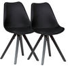 ESSZIMMERSTUHL Stoffbezug mit Holzgestell Modern gepolstert, Schwarz 49x52x87 cm - Schwarz, Holz/Kunststoff (49/87/52cm) - KADIMA DESIGN