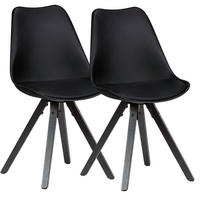 ESSZIMMERSTUHL Stoffbezug mit Holzgestell Modern gepolstert, Schwarz 49x52x87 cm - Schwarz, Holz/Kunststoff (49/87/52cm) - KADIMA DESIGN