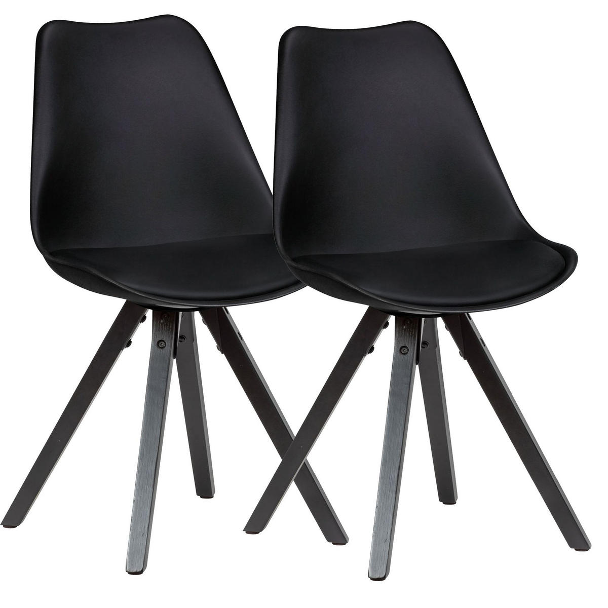 ESSZIMMERSTUHL Stoffbezug mit Holzgestell Modern gepolstert, Schwarz 49x52x87 cm - Schwarz, Holz/Kunststoff (49/87/52cm) - KADIMA DESIGN