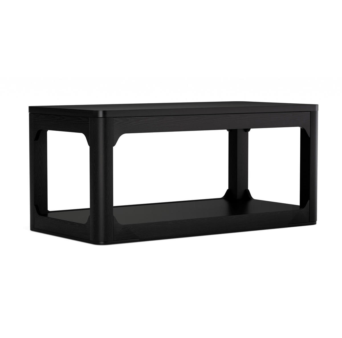COUCHTISCH mit 2 Ablagefächern 100 x 50 x 44,5 cm Schwarz - Schwarz, Holzwerkstoff (100/50/44.5cm) - Meubliv