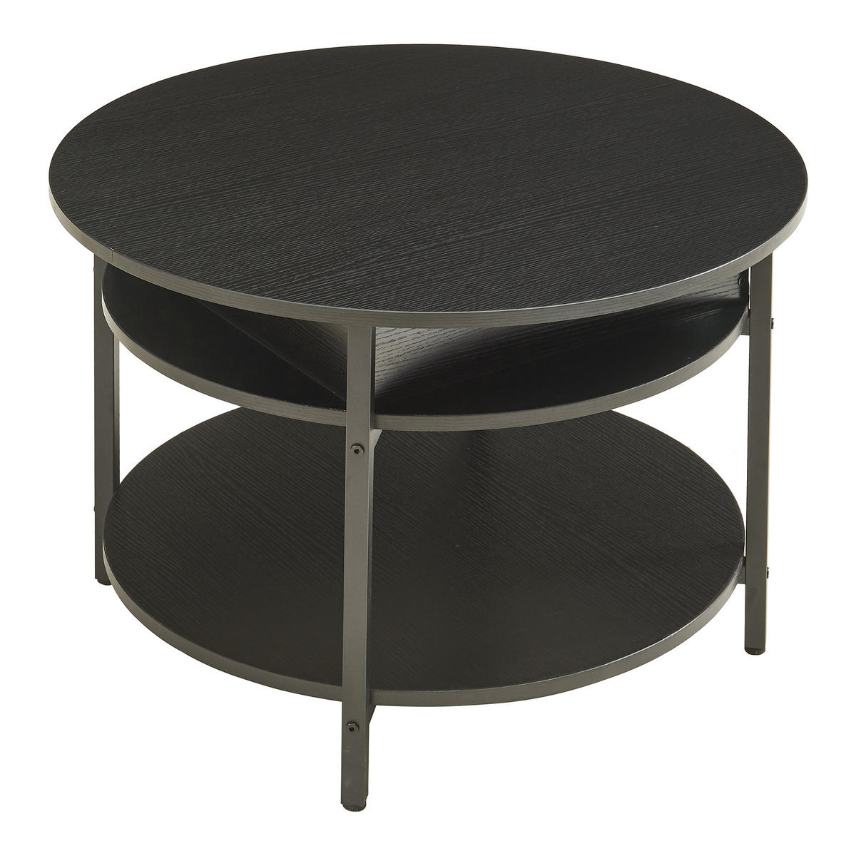 COUCHTISCH Kandas 70/49 cm - Schwarz, Holzwerkstoff/Metall (70/70/49cm) - [en.casa]
