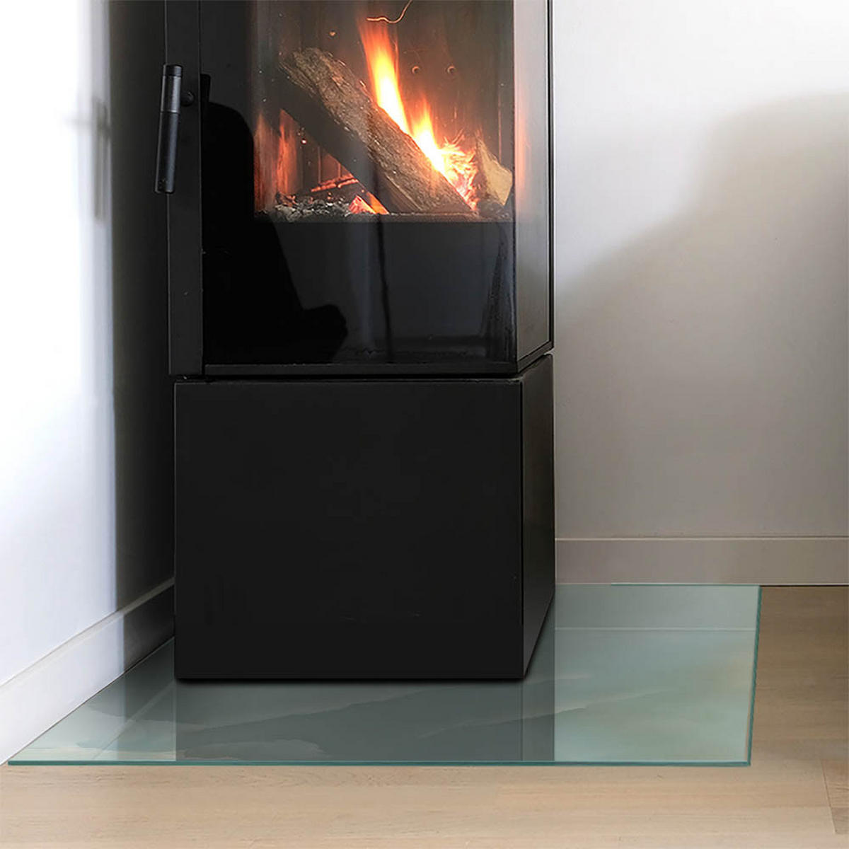 GLASPLATTE für Kamin 60x60 cm Türkis - Türkis, Glas (60/60/0.4cm) - ArtPrintCave