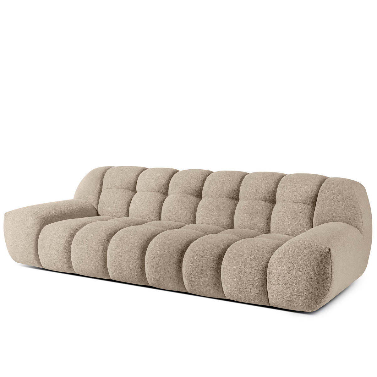 SITZGARNITUR VENA Bouclé, Beige - Beige, Holz/Textil (65/38/65cm) - KONSIMO®