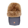 LAMMFELL-FUSSSACK Nelly, cappuccino, navy melange - Blau, Fell (46/8/88cm) - Kaiserbaby