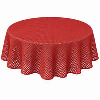 TISCHDECKE Gartentischdecke Karo Rot 160 cm rund - Rot, Kunststoff (160cm) - TiborTex