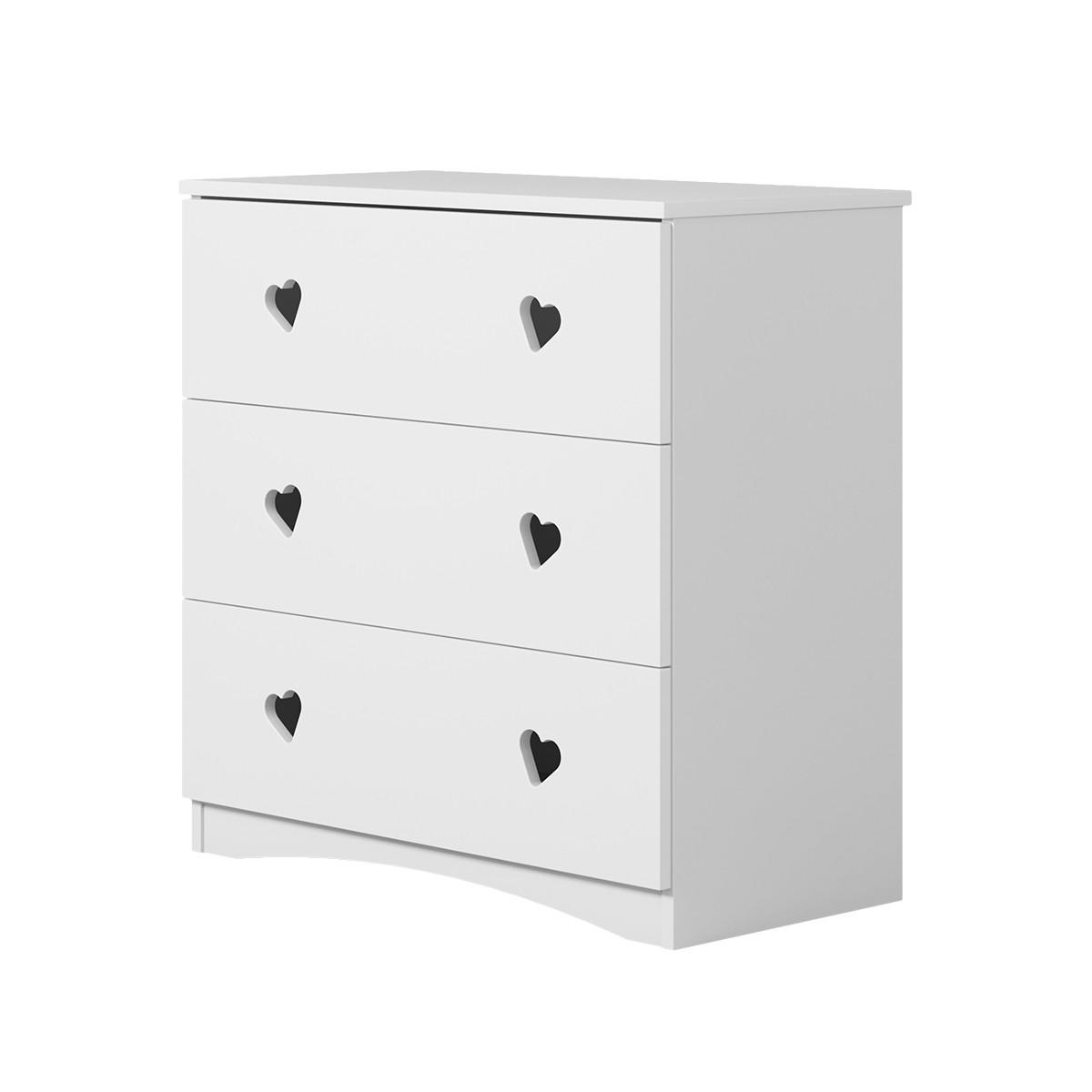 KOMODA JULIA Biela Biela 80/80/41 - biela, kompozitné drevo (81/80/42cm) - Petits-meubles