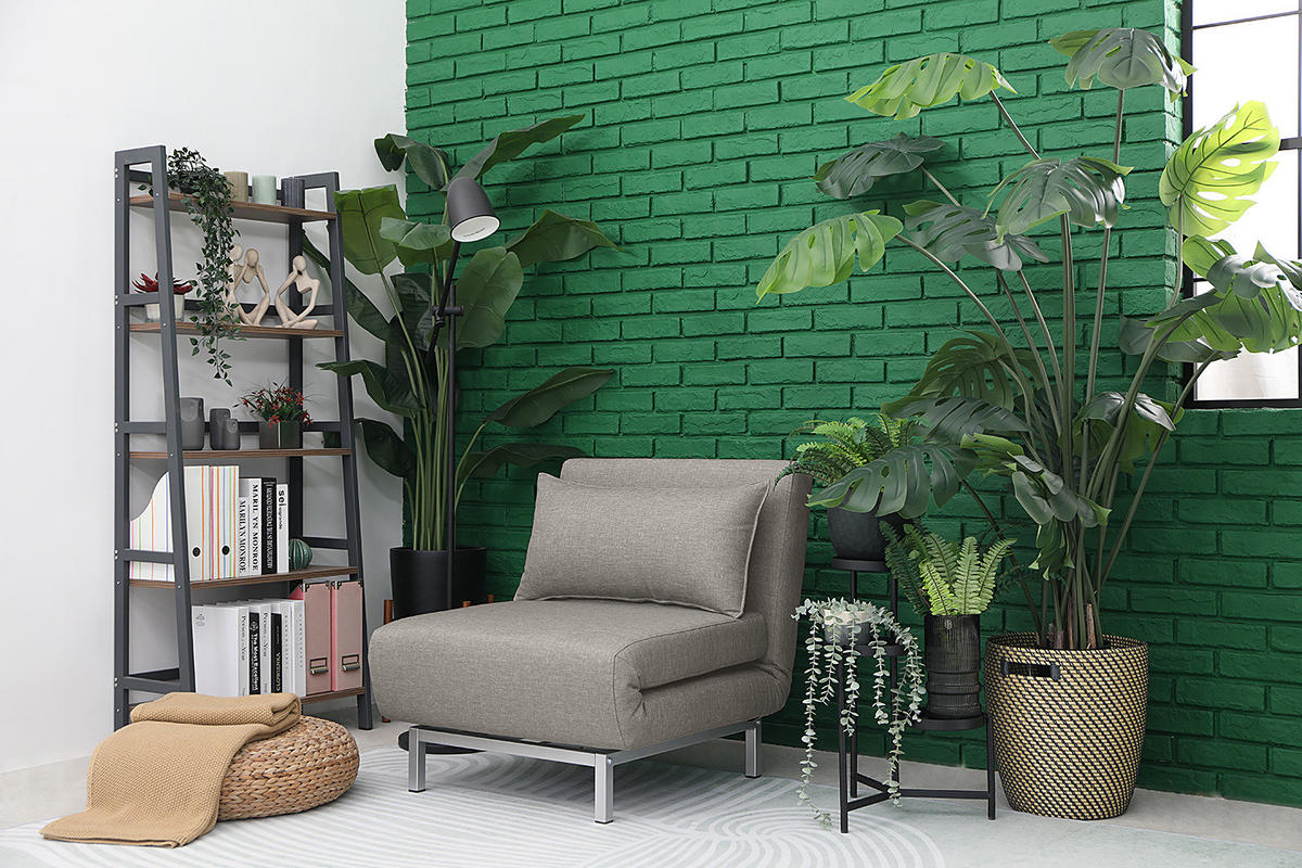 SCHLAFSESSEL - Silberfarben/Grau, Textil/Metall (77/78/85cm) - home24