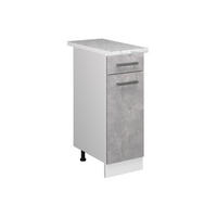 UNTERSCHRANK R-Line Beton 30 cm mit Schublade, mit Arbeitsplatte - Weiß/Grau, Holzwerkstoff (30/81.6/60cm) - Vicco