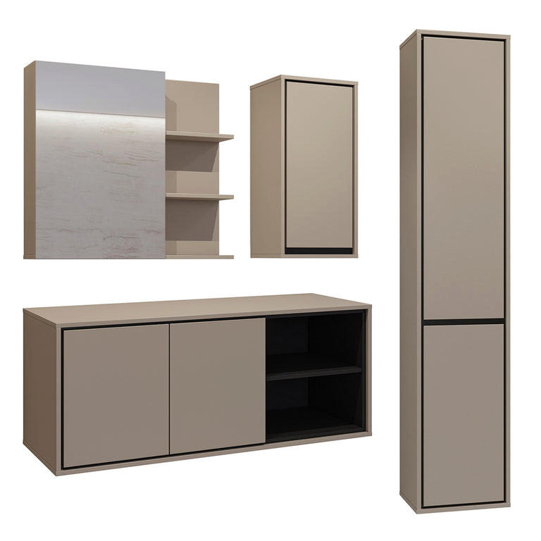SKRINKA POD UMÝVADLO 120cm Sophéa 2-dielna súprava Krtko - taupe, kompozitné drevo (120/50.8/48cm) - Petits-meubles
