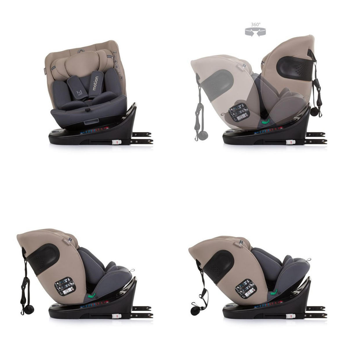 KINDERSITZ i-Size Motion beige (40 - 150 cm) Isofix 360° drehbar verstellbar - Beige, Kunststoff (44/81/55cm) - Chipolino