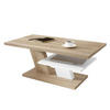 COUCHTISCH rechteckig Sonoma Eiche Weiß mit Ablage - Weiß/Sonoma Eiche, Holzwerkstoff (60/110/45cm) - designimpex