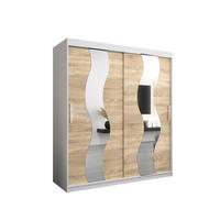 SCHWEBETÜRENSCHRANK 200/180/62 2-türig - Silberfarben/Weiß, Holz/Kunststoff (180/200/62cm) - Abiks Möbel