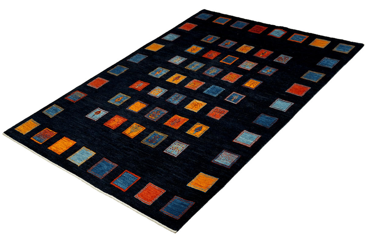 GABBEH-TEPPICH handgeknüpft Rizbaf Blau 235/180 cm Schurwolle - Blau, Textil (180/235cm) - Looma