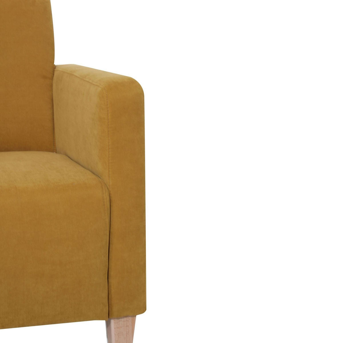 SESSEL Karol Bezug Veloursstoff Buche natur / mais - Gelb, Kunststoff (71/81/70cm) - 58aufmkessel
