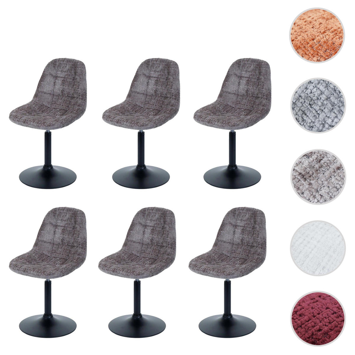 ESSZIMMERSTUHL Braun 6er-Set - Braun, Textil (47/83/43cm) - MCW