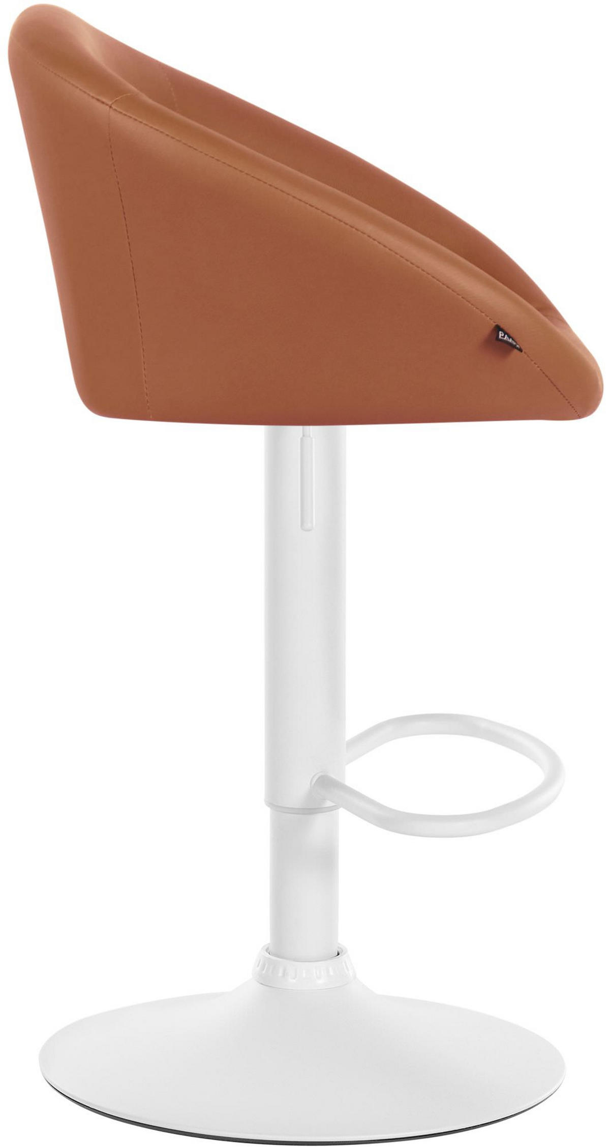 BARHOCKER OSLO Hellbraun Kunstleder Weiß - Hellbraun, Leder/Metall (55/86/51cm) - DELUKE