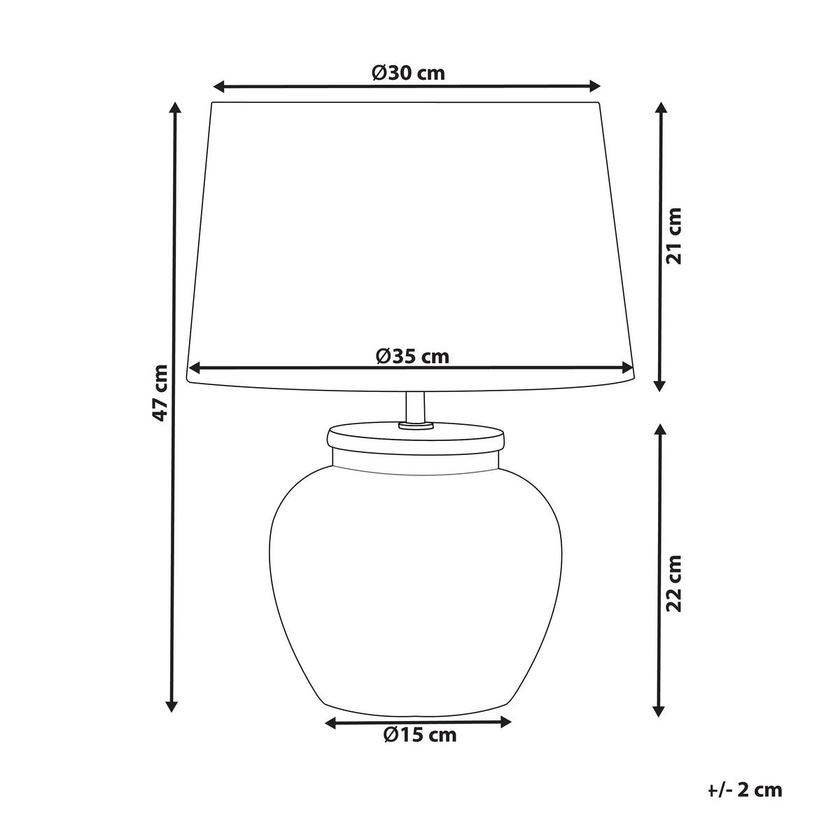 TISCHLAMPE Mareb 35/35/47 cm - Beige, Keramik (35/35/47cm) - Beliani