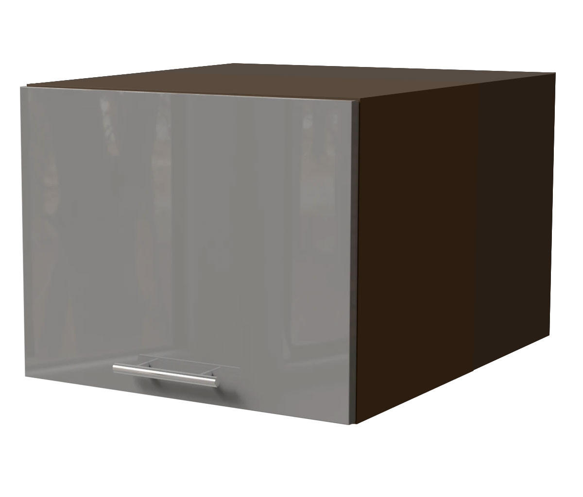 AUFSATZSCHRANK Essen W6B/45 Grau Hochglanz / Lava Matt 45 / 59 / 36cm - Dunkelgrau/Grau, Holz/Holzwerkstoff (45/36/59cm) - Feldmann-Wohnen