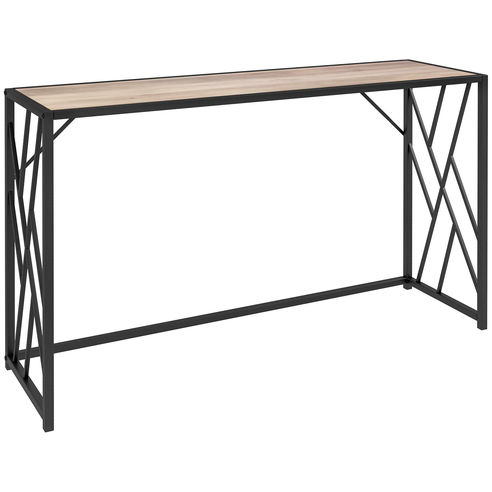 KONSOLENTISCH 120/35/75 cm braun aus Sperrholz mit Metallgestell - Braun, Holz (120/35/75cm) - OKWISH