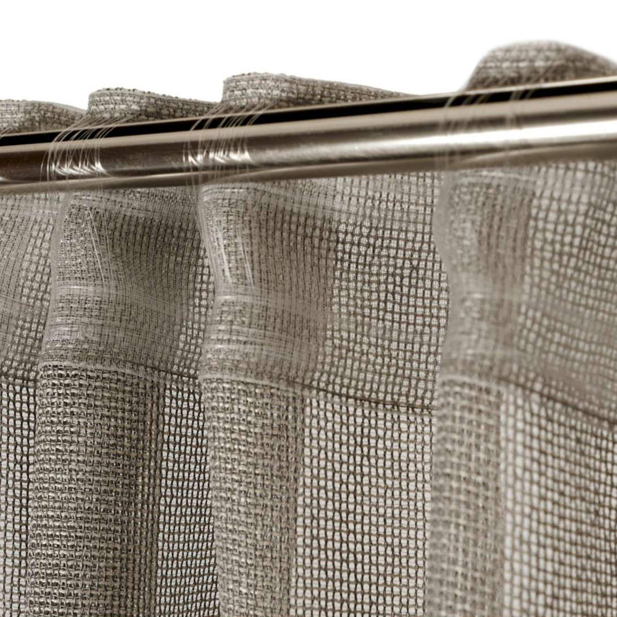 TRANSPARENTER SCHLAUFENVORHANG BEVERLY - Grau, Textil (130/1/250cm) - Esprit