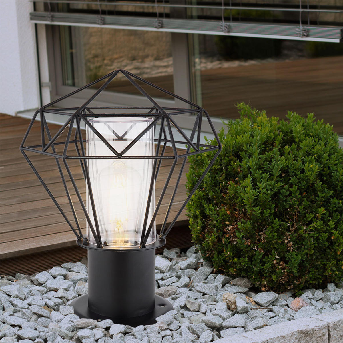 WEGELEUCHTE HORACE Gitterschirm Schwarz - Schwarz, Metall (22.5/25.5/31.5cm) - Globo Lighting