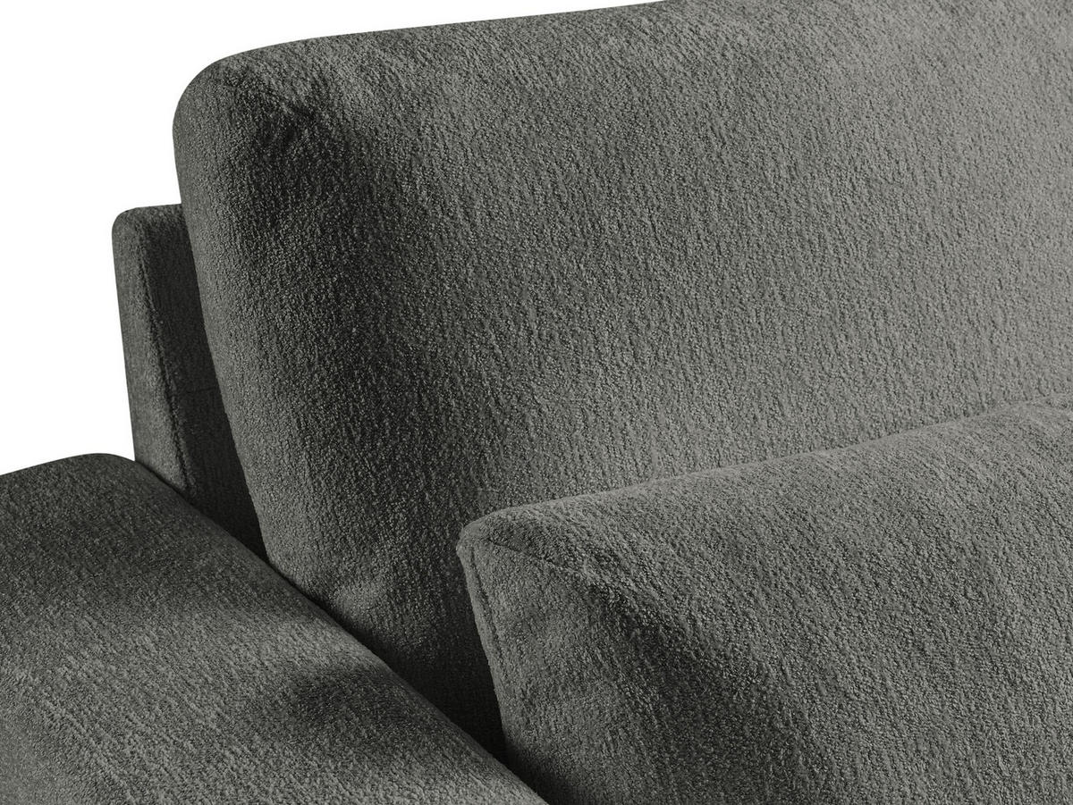POUF Chenille Stoff Grau - Dunkelgrau/Schwarz, Holzwerkstoff/Textil (111/88/60cm) - Makamii
