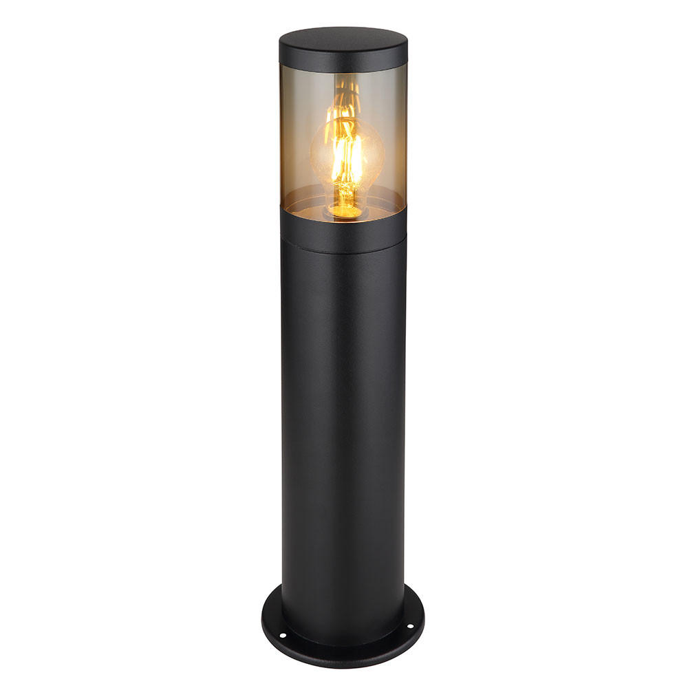 LED AUSSENLEUCHTE XELOO Edelstahl Schwarz - Schwarz, Metall (14/14/50cm) - Globo Lighting