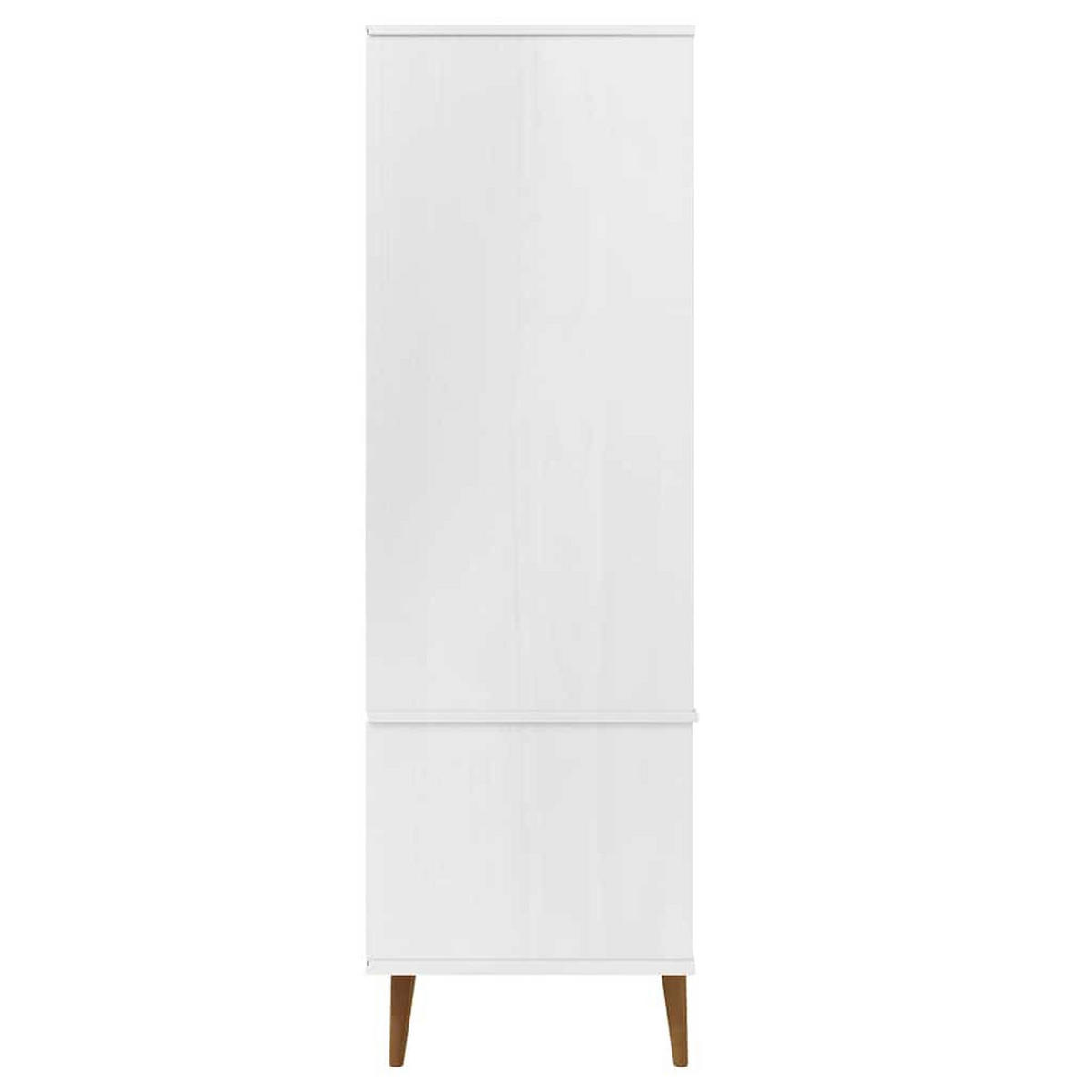 KLEIDERSCHRANK Molde Weiss 90/55/175 Cm Massivholz Kiefer - Weiß, Holz (55/175/90cm) - vidaXL