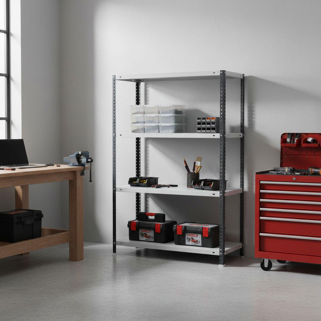 SCHRAUBREGAL PANDA MID | HxBxT 150x110x30cm | 4 Fachböden | Fachlast 90kg | Anthrazit-Weiß - Anthrazit, Metall (110/150/30cm) - PROREGAL