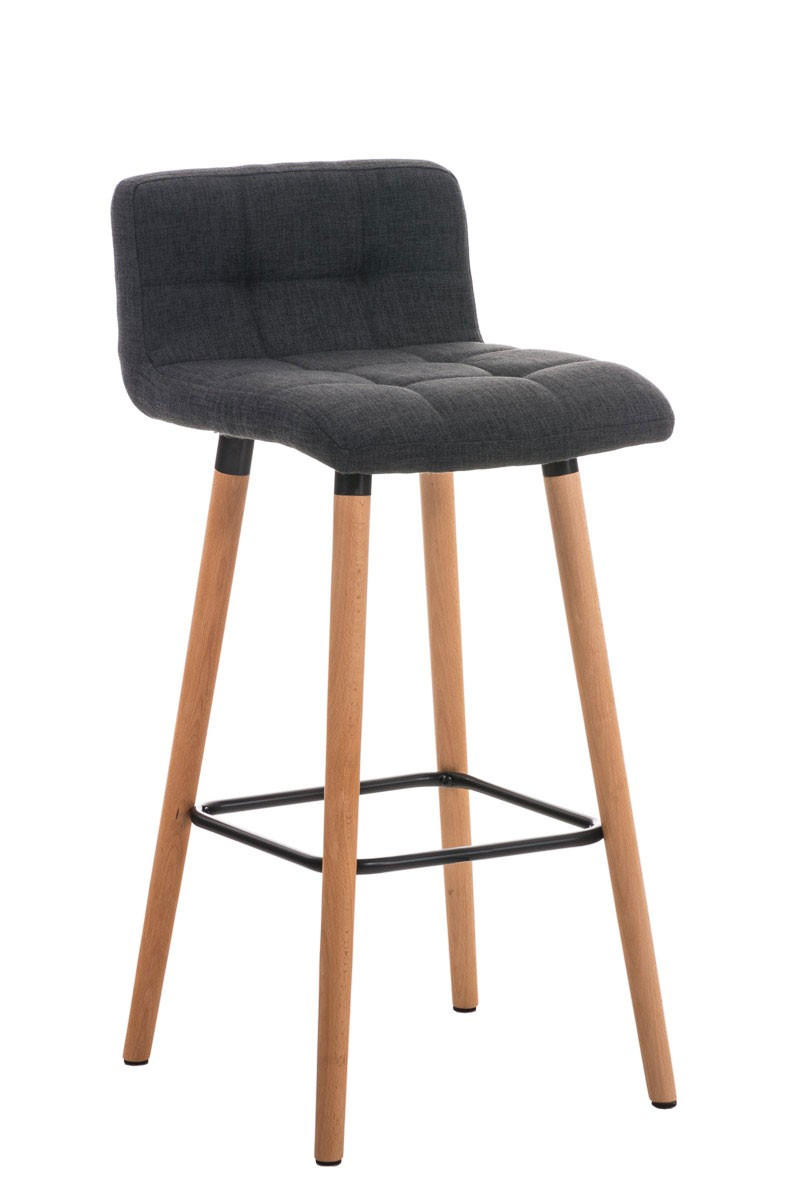 BARHOCKER Lincoln Massivholz 94x42x49 cm dunkelgrau - Dunkelgrau, Textil (42/94/49cm) - furnicato