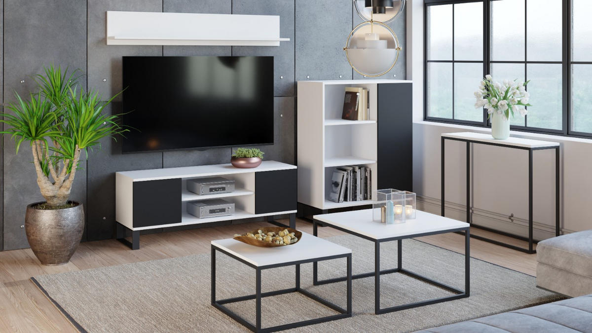 BÜCHERREGAL Fondi - Schwarz/Weiß, Holzwerkstoff (40/116/90cm) - RAUMHIRSCH FURNITURE