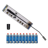 UNKRAUTBRENNER K0318 Schwarz 80 cm 10er Set Butangaskartuschen - Silberfarben/Schwarz, Kunststoff/Metall (9/80cm) - Kinzo