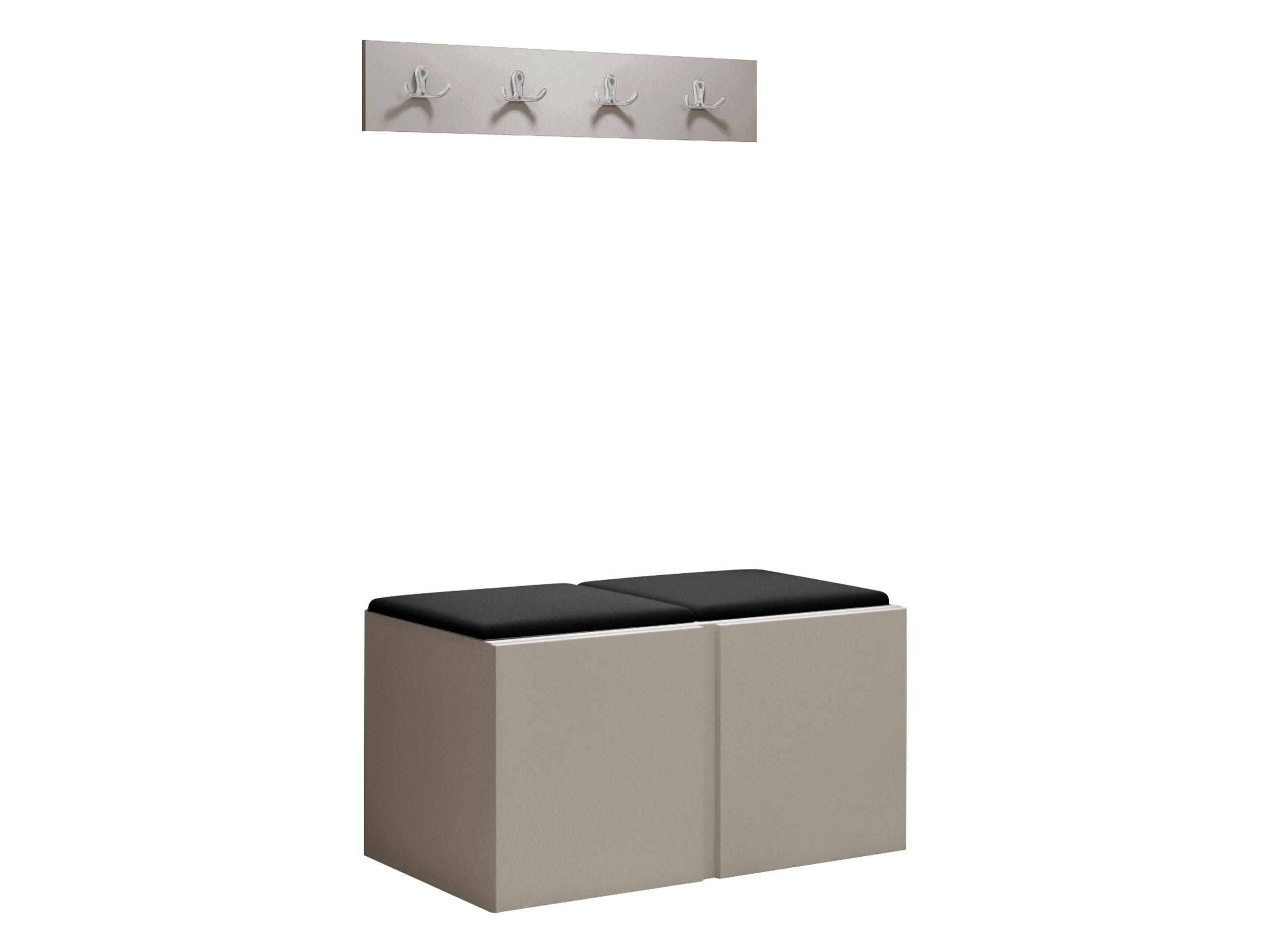 GARDEROBEN-SET Orion VI - Kaschmir/Anthrazit, Holzwerkstoff/Kunststoff (84/42/46cm) - MIRJAN24