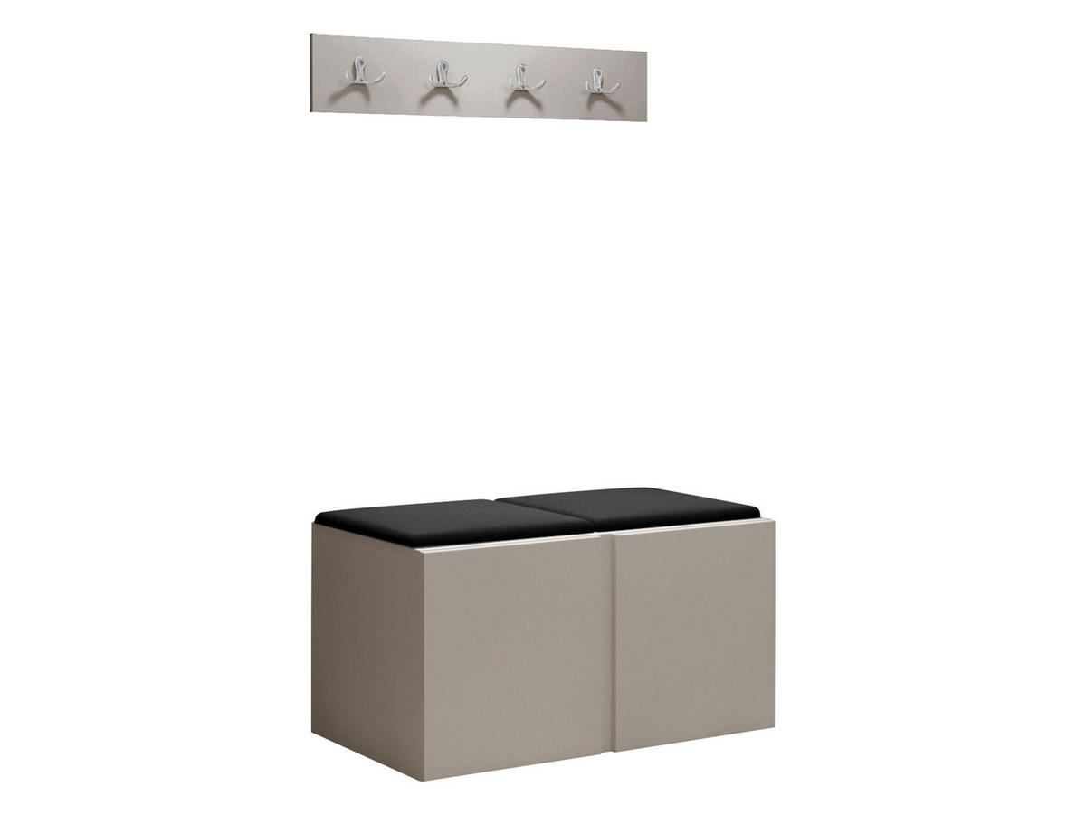 GARDEROBEN-SET Orion VI - Kaschmir/Anthrazit, Holzwerkstoff/Kunststoff (84/42/46cm) - MIRJAN24