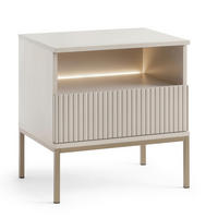 NACHTTISCH Laval ST97 LED Beleuchtung, Kaschmir - Kaschmir, Holzwerkstoff/Metall (54/56/39cm) - Komodee