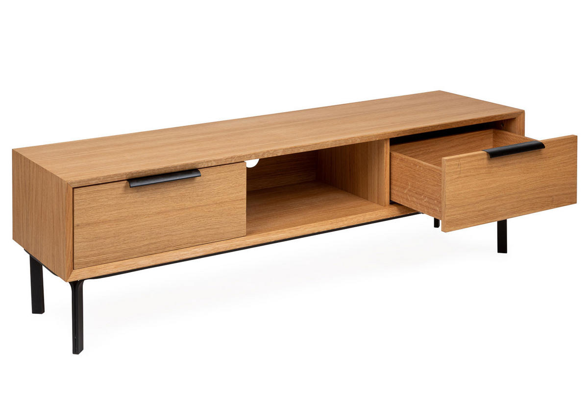 TV-MÖBEL Bergen, Natur Massiveiche - Beige, Holz (200/45/43cm) - WOODEK