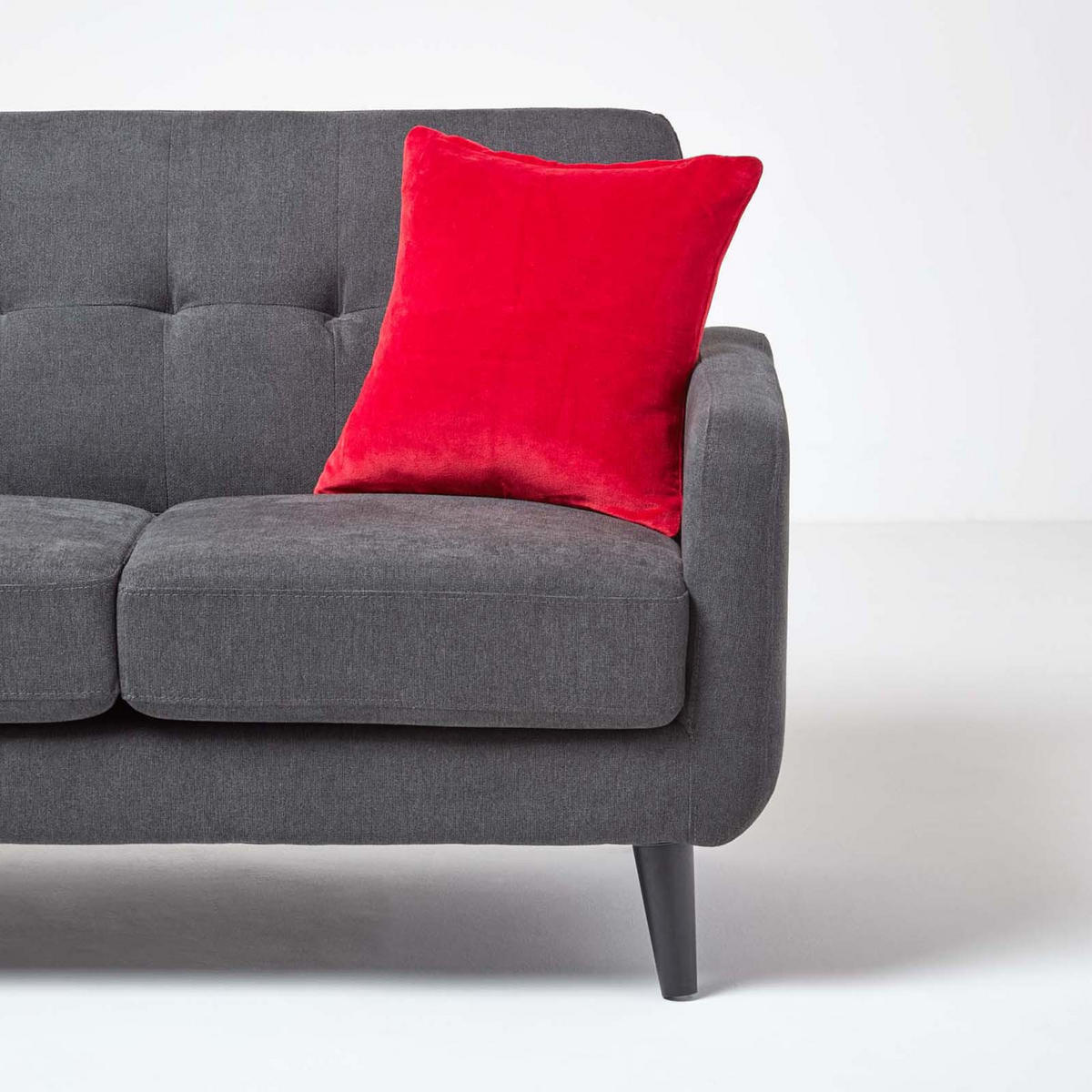 KISSENHÜLLEN 2er-Set Baumwollsamt rot 40/40 cm - Rot, Textil (40/40cm) - Homescapes