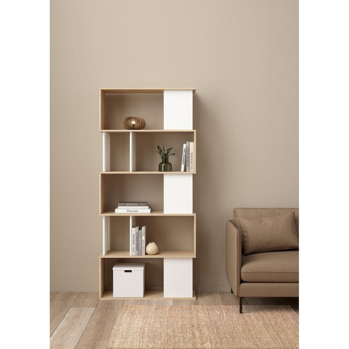 REGAL, Maze, Nussbaum, Holzwerkstoff, 80 x 30 x 174 cm - Nussbaumfarben, Holzwerkstoff (80/174/30cm) - ebuy24