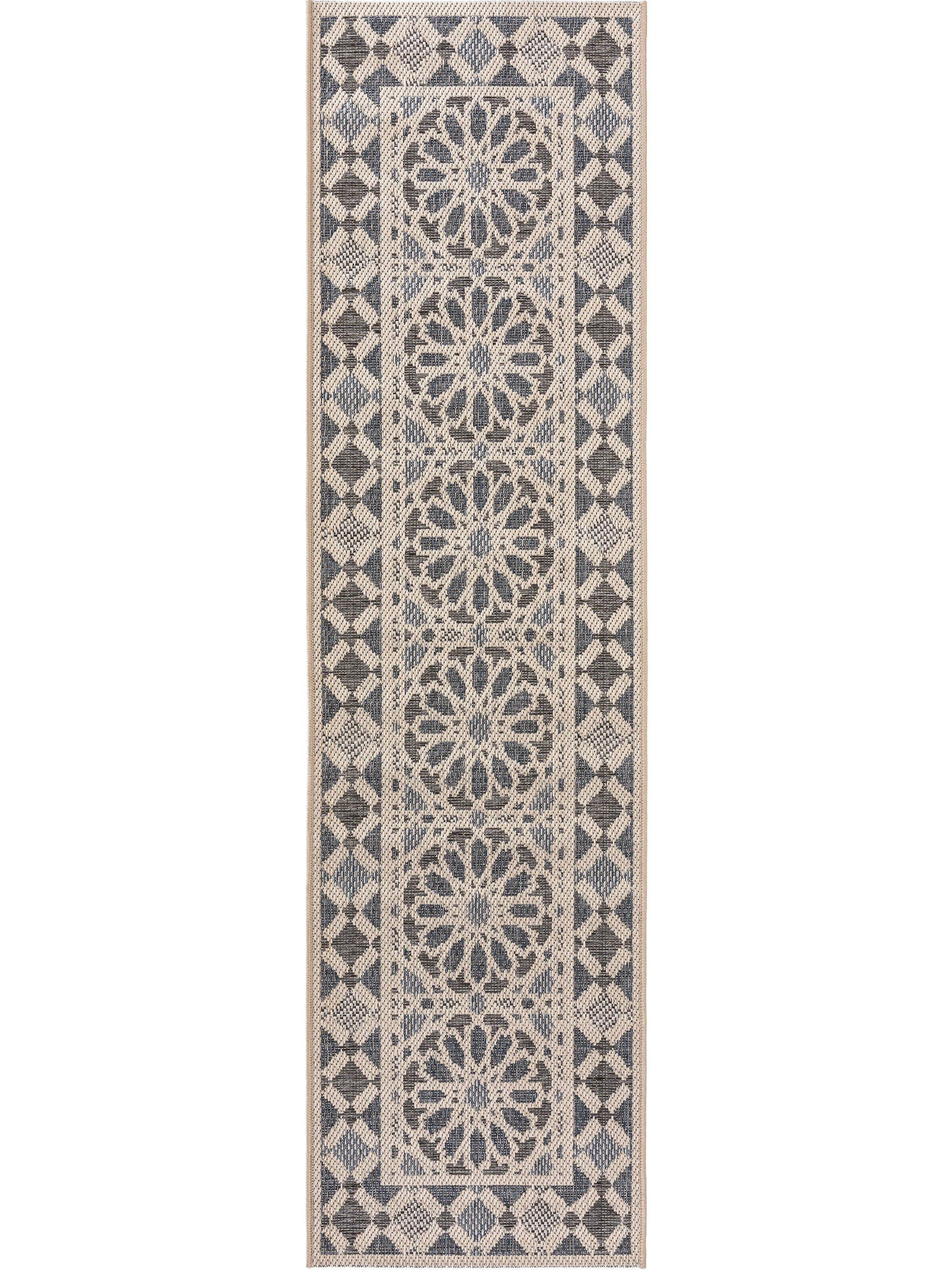 OUTDOORLÄUFER River Beige/Blau 67x240 cm - Beige, Textil (67/240cm) - benuta Nest