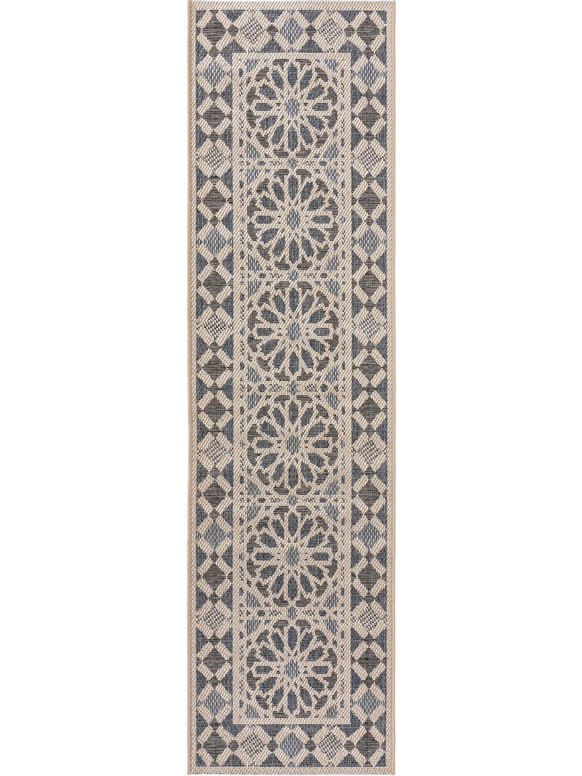 OUTDOORLÄUFER River Beige/Blau 67x240 cm - Beige, Textil (67/240cm) - benuta Nest