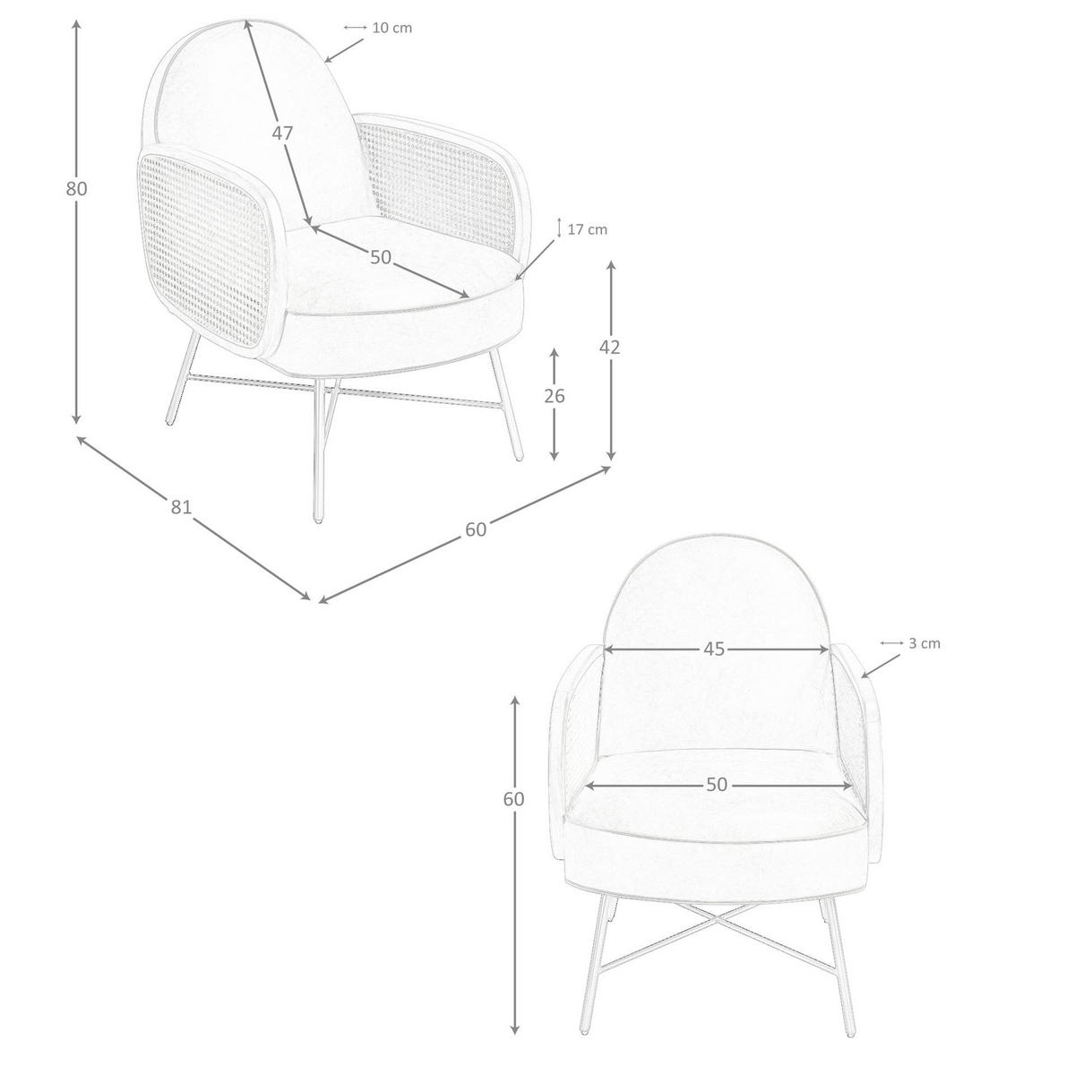 SESSEL Braun Gold 60/81/80 cm - Braun, Leder/Metall (60/80/81cm) - ANGEL CERDA