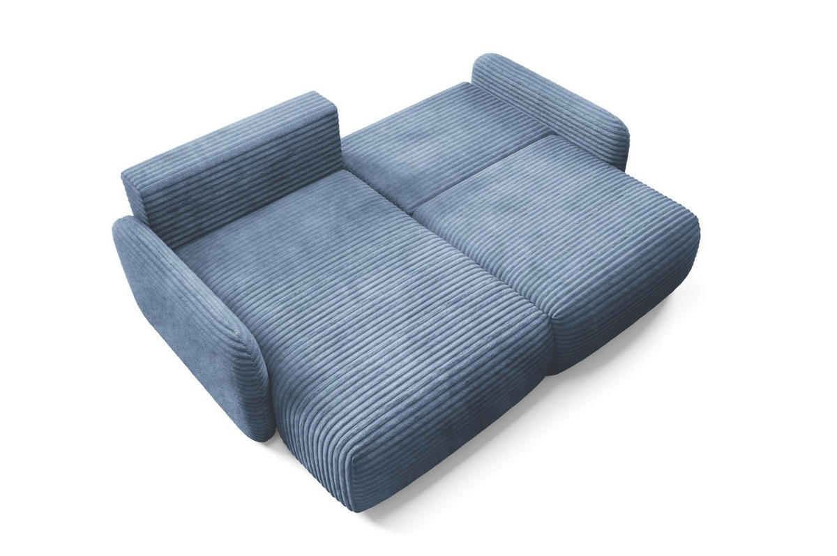 ECKSOFA Simone Mit Schlaffunktion - Blau, Holzwerkstoff/Textil (240/165cm) - Fun Möbel