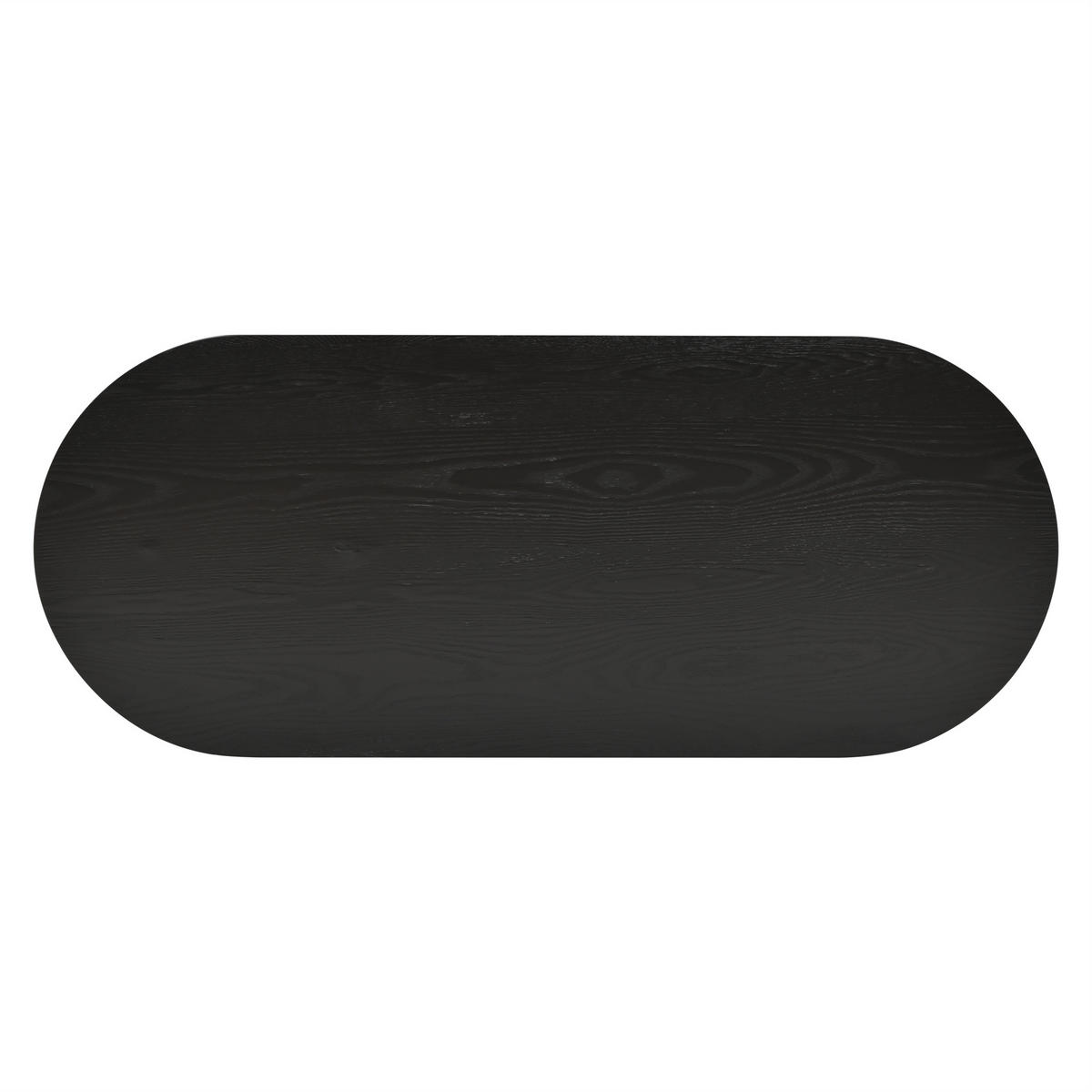 COUCHTISCH DE-37137 oval mit minimalistischen Beinen Schwarz - Schwarz, Holzwerkstoff (119.7/49.8/35.5cm) - ComfortXL