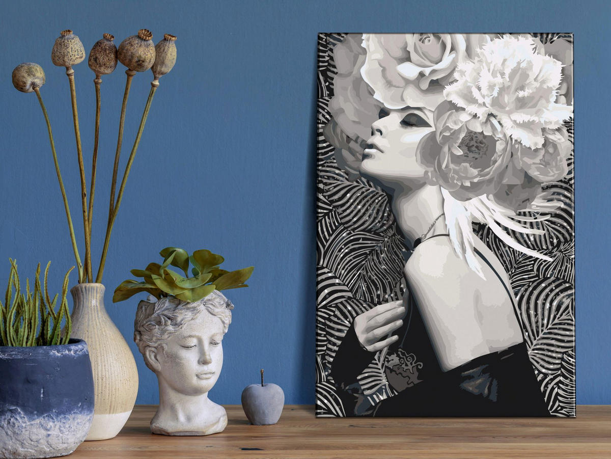 MALEN NACH ZAHLEN 40/50 cm - Schwarz, Textil (1.4/50cm) - KUNSTLOFT