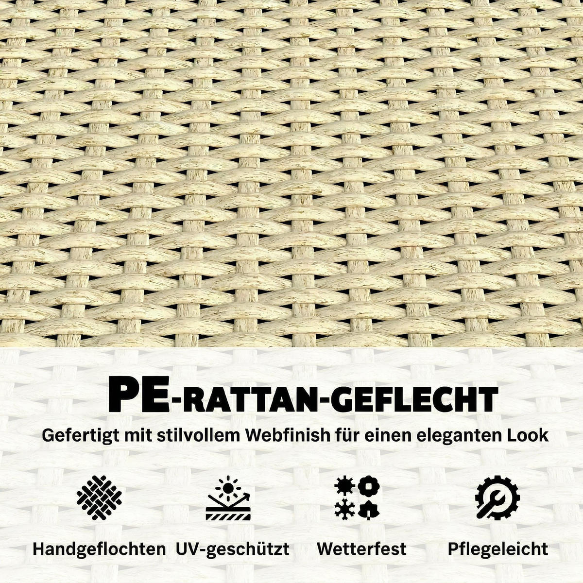 RATTAN-BLUMENKASTEN PE-Rattan Stahl Beige - Beige, Kunststoff (30/163/80cm) - Outsunny